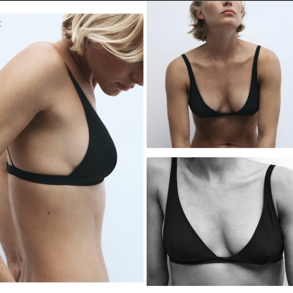 Zara Polyamide Rib Bralette Size Small *NEW*